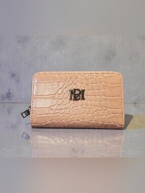 Badgley Mischka Vegan Croc Leather Zip Wallet -NWOT
